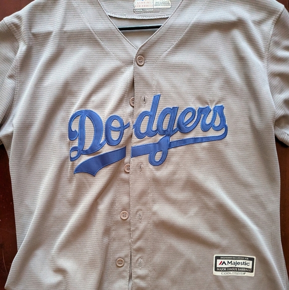 Majestic Gray Jersey with Blue Script - Picture 1 of 7
